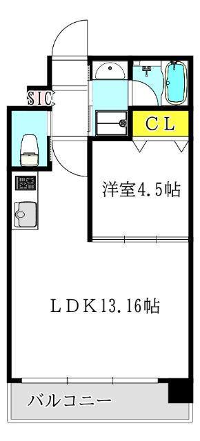 プレジオ森之宮(1LDK/8階)の間取り写真