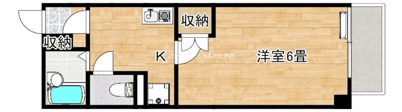 クリアサカイ II(1K/4階)の間取り写真