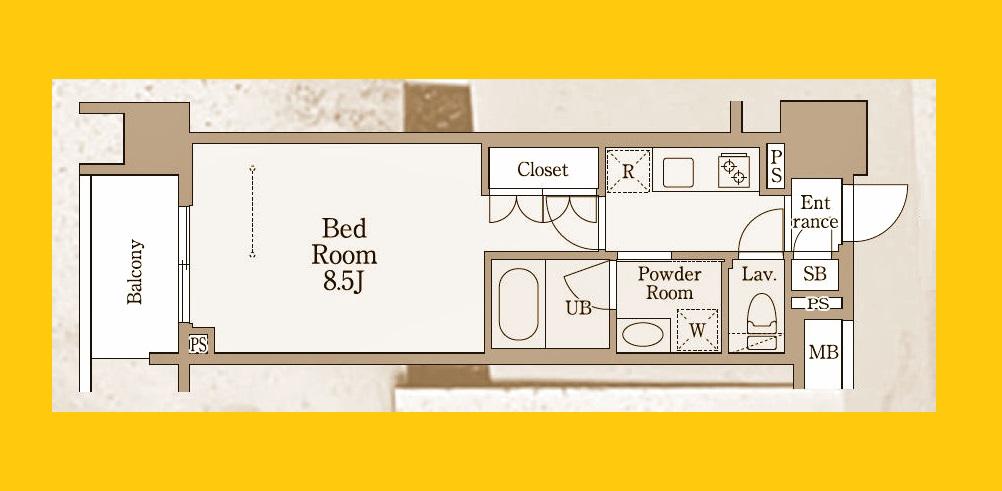 LUXENA磯子(1K/5階)の間取り写真