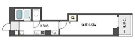 グランパシフィック桜川(1K/3階)の間取り写真