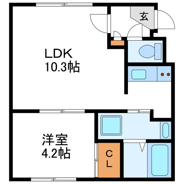 プレミアムマンション銀河(1LDK/1階)の間取り写真