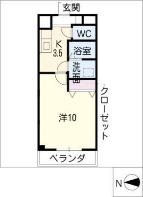 エントピア菜華(1K/1階)の間取り写真