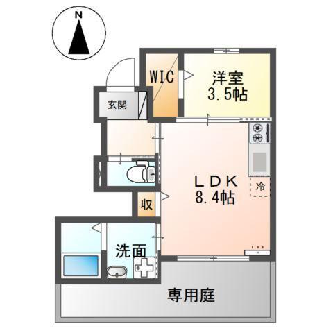 RIKGRANDE(1LDK/1階)の間取り写真