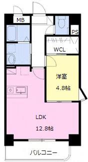 エレガンス光の森(1LDK/7階)の間取り写真