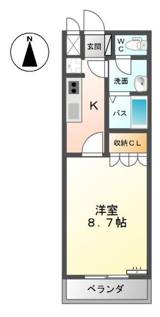ルミエール(1K/2階)の間取り写真