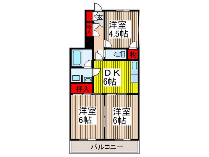 MAISON CERESTE 指扇(3DK/2階)の間取り写真
