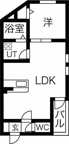 DEVELD栄生 ウエスト(1LDK/2階)の間取り写真