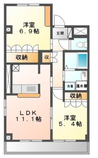 ヒンメルブロー (2LDK/2階)の間取り写真