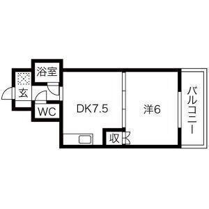 おおきに北大阪リバーフロントAP(1DK/9階)の間取り写真