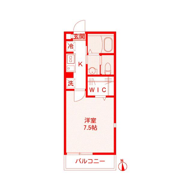ミハス三ツ沢下町(1K/3階)の間取り写真