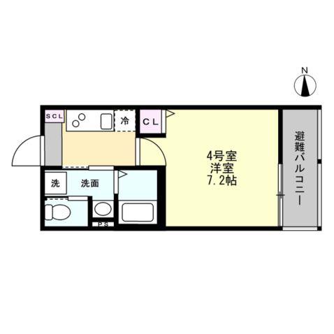 FELICE元住吉(1K/1階)の間取り写真