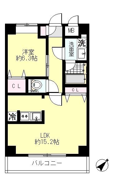DELCCS練馬春日町(1LDK/2階)の間取り写真