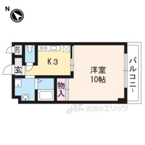 アクアヒルズ(1K/6階)の間取り写真