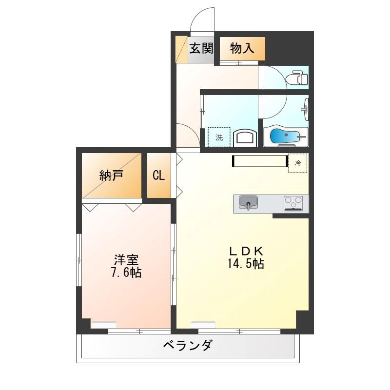 グランテージ東宿郷(1LDK/2階)の間取り写真