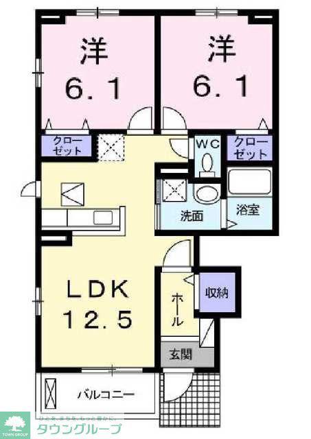 クラシックス成瀬B(2LDK/1階)の間取り写真