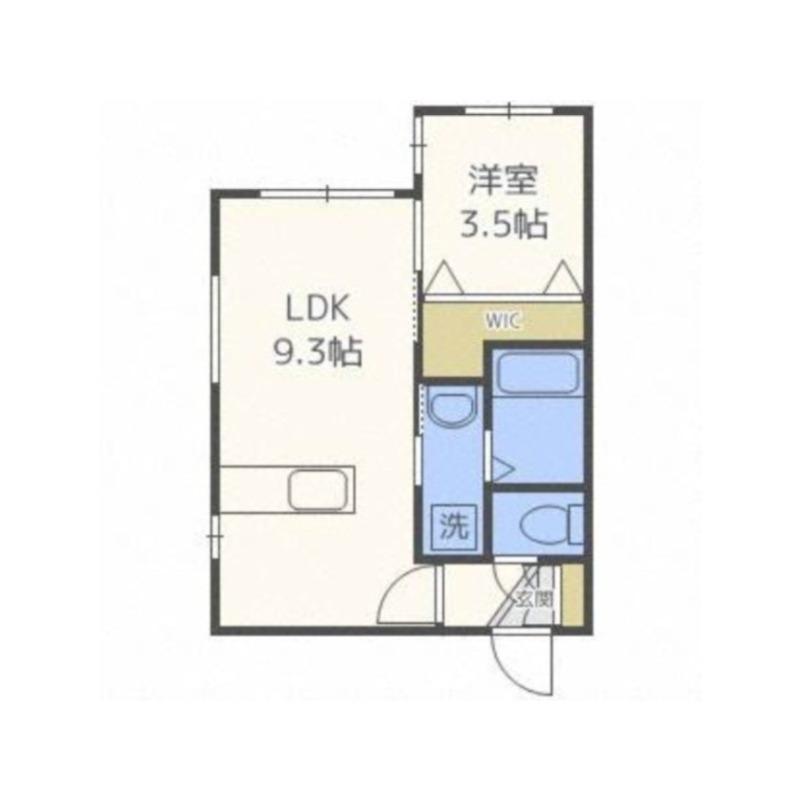 グランデ北円山(1LDK/1階)の間取り写真