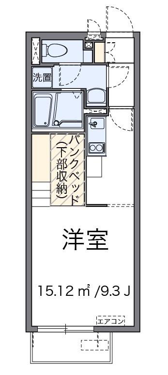 YK月見台(ワンルーム/1階)の間取り写真