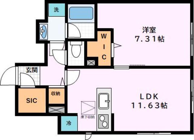 ASSO(1LDK/1階)の間取り写真