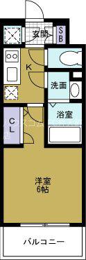 エスリード弁天町ベイコート(1K/4階)の間取り写真