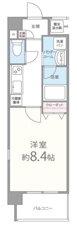 ル・プルミエ(1K/3階)の間取り写真