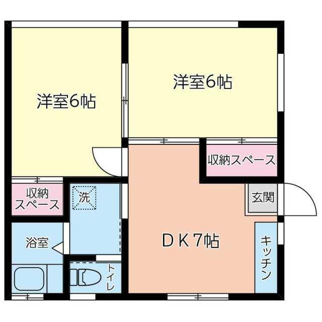 MORIハイツ(2DK/1階)の間取り写真