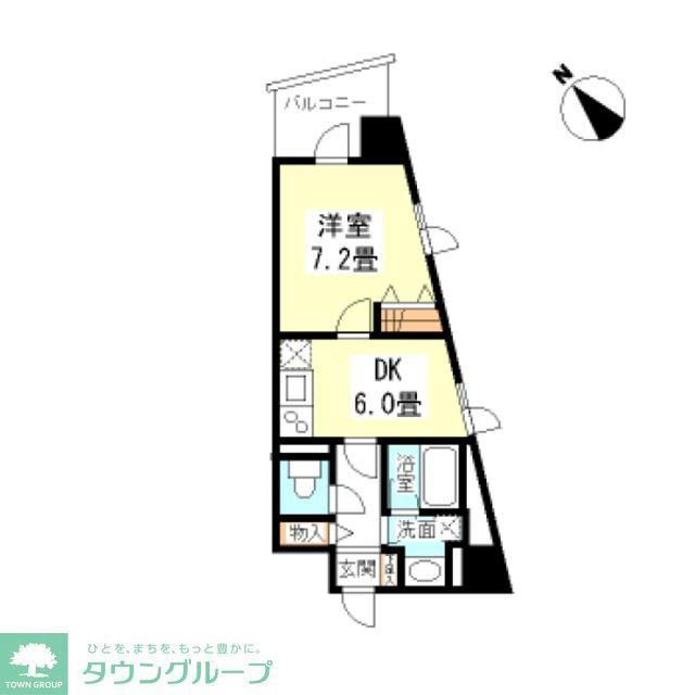 TKフラッツ渋谷(1DK/6階)の間取り写真