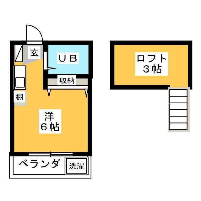 パストラルタマ(ワンルーム/2階)の間取り写真