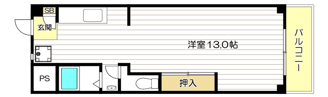 シュロス浅川(ワンルーム/3階)の間取り写真