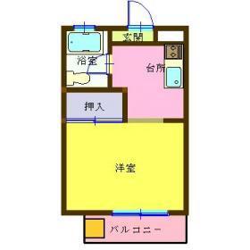 茂呂マンション(1K/1階)の間取り写真