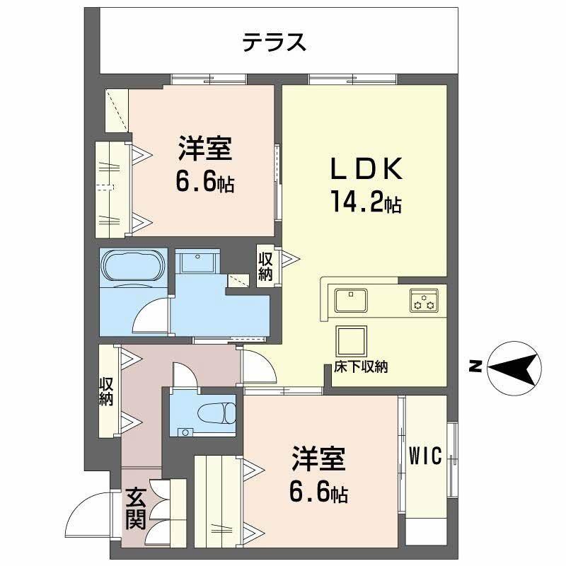 フォレスト3(2LDK/1階)の間取り写真