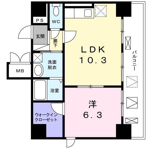 グレイス アベニュー(1LDK/7階)の間取り写真