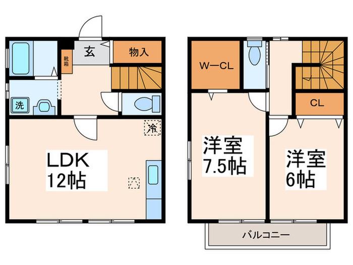 メゾン都筑(2LDK/1階)の間取り写真