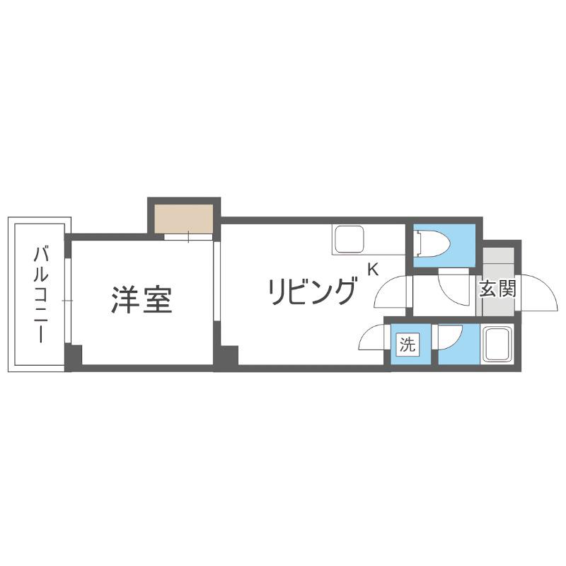 YSコート(1DK/3階)の間取り写真