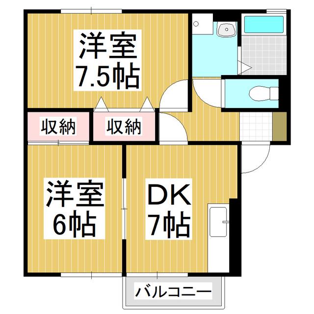 アネシス・寿B(2DK/1階)の間取り写真