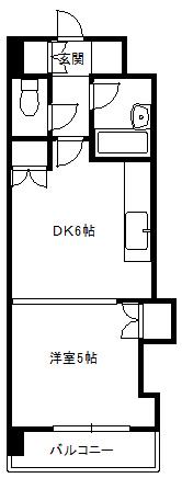 クラシックハイム(ワンルーム/5階)の間取り写真