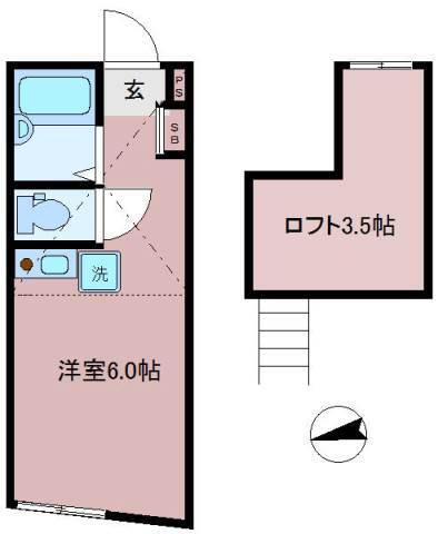 パークヒルズ板橋(ワンルーム/1階)の間取り写真