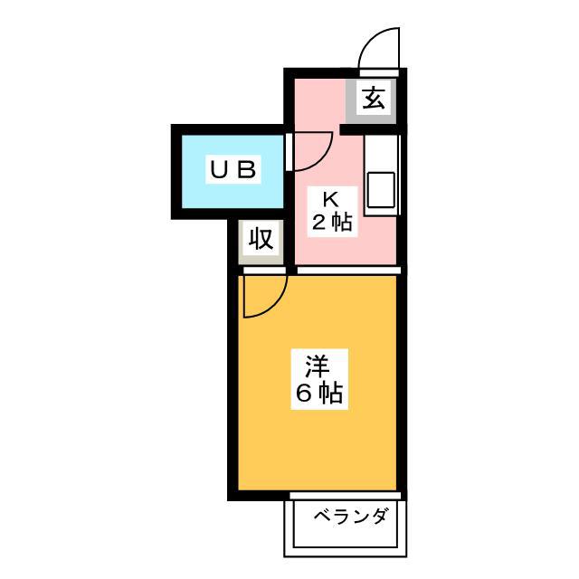 コーポYS(1K/1階)の間取り写真