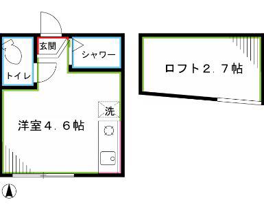 LALUCE高円寺(ワンルーム/2階)の間取り写真