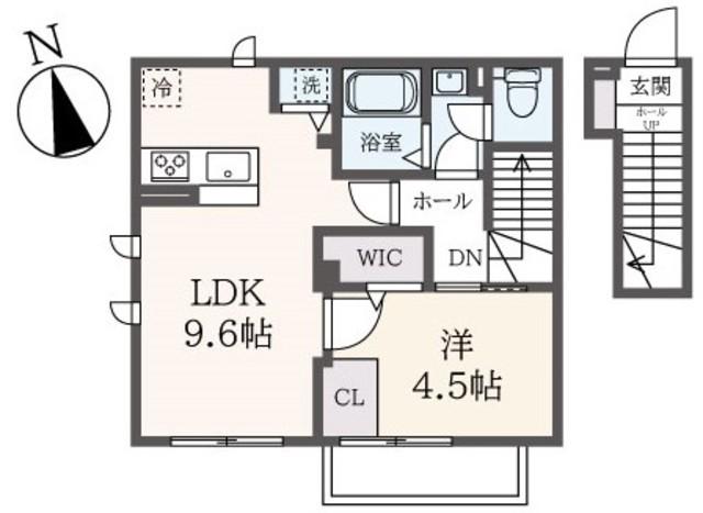 コーポ船橋(1LDK/2階)の間取り写真