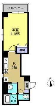 芝132金杉アパートメント(1K/6階)の間取り写真