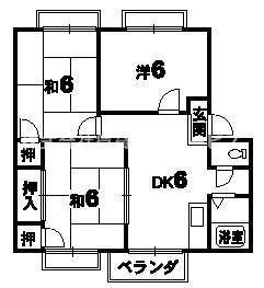 ホワイトヒル(3DK/2階)の間取り写真