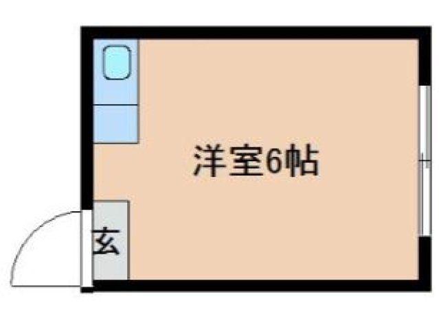 横山マンション(ワンルーム/2階)の間取り写真