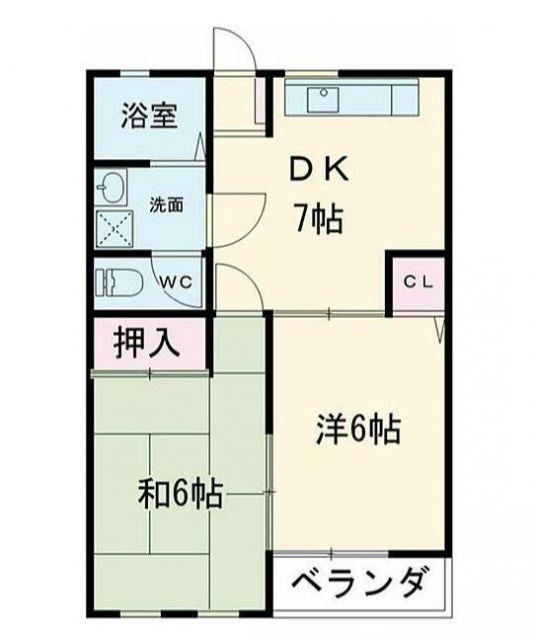 エール1(2DK/1階)の間取り写真