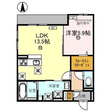 プラザ シャルム(1LDK/1階)の間取り写真