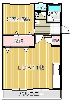 賢勝ビル尾ノ上I(1LDK/4階)の間取り写真