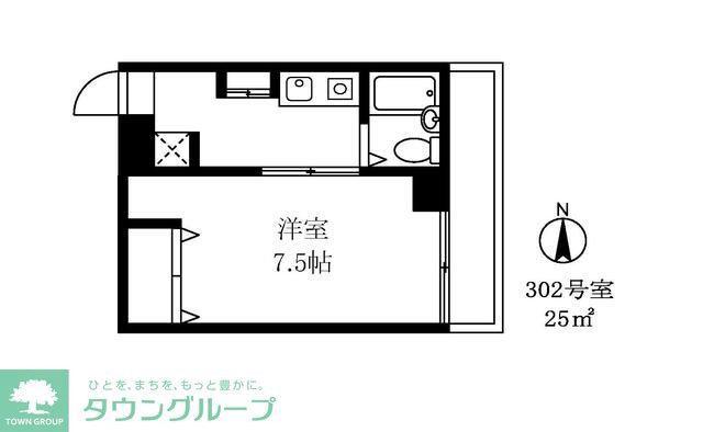 パークシティ戸越(1K/3階)の間取り写真
