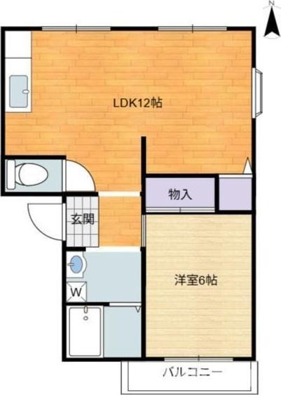 茨木サンライフ(1LDK/1階)の間取り写真