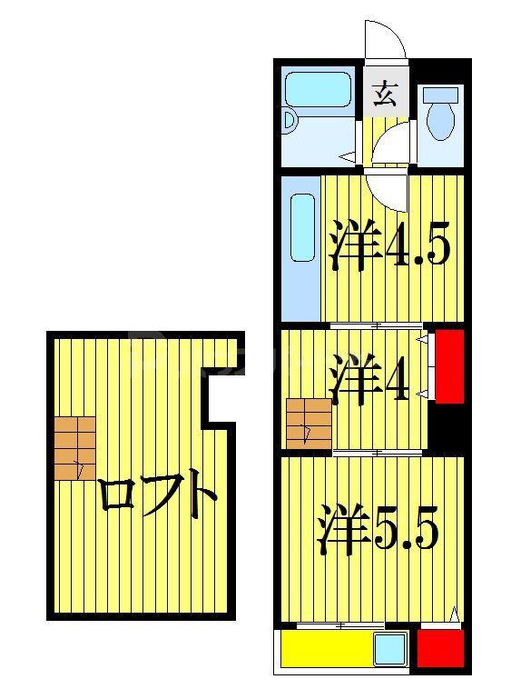 ロートレック幕張本郷(2DK/2階)の間取り写真
