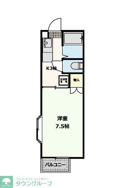 ファミーユ東和泉(1K/2階)の間取り写真