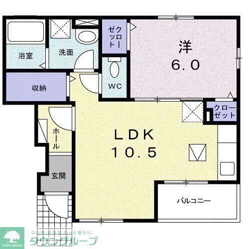 サンリット・スクエア(1LDK/1階)の間取り写真